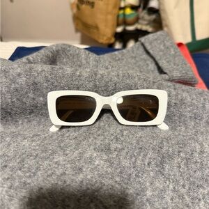 Illesteva White Rectangular Sunglasses